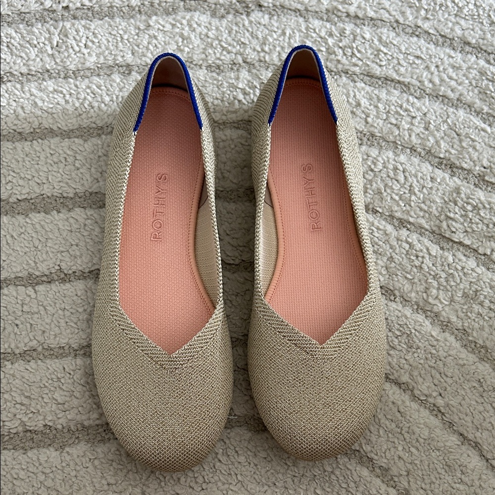 Rothy's The Flat in Light Gold Metallic (Size 9)
